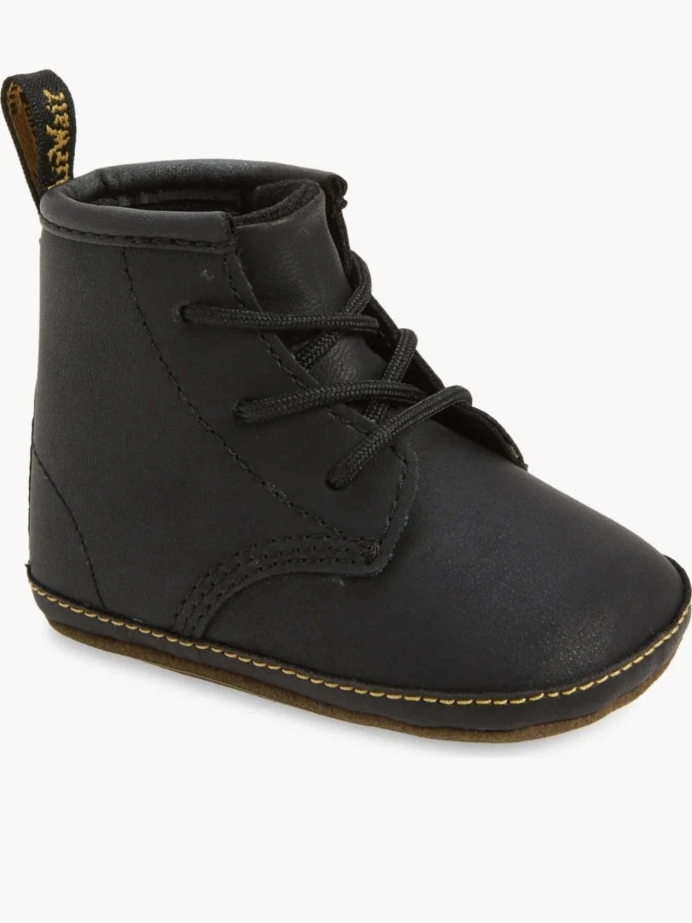 Dr. Martens Babys' Black Leather Crib Boots